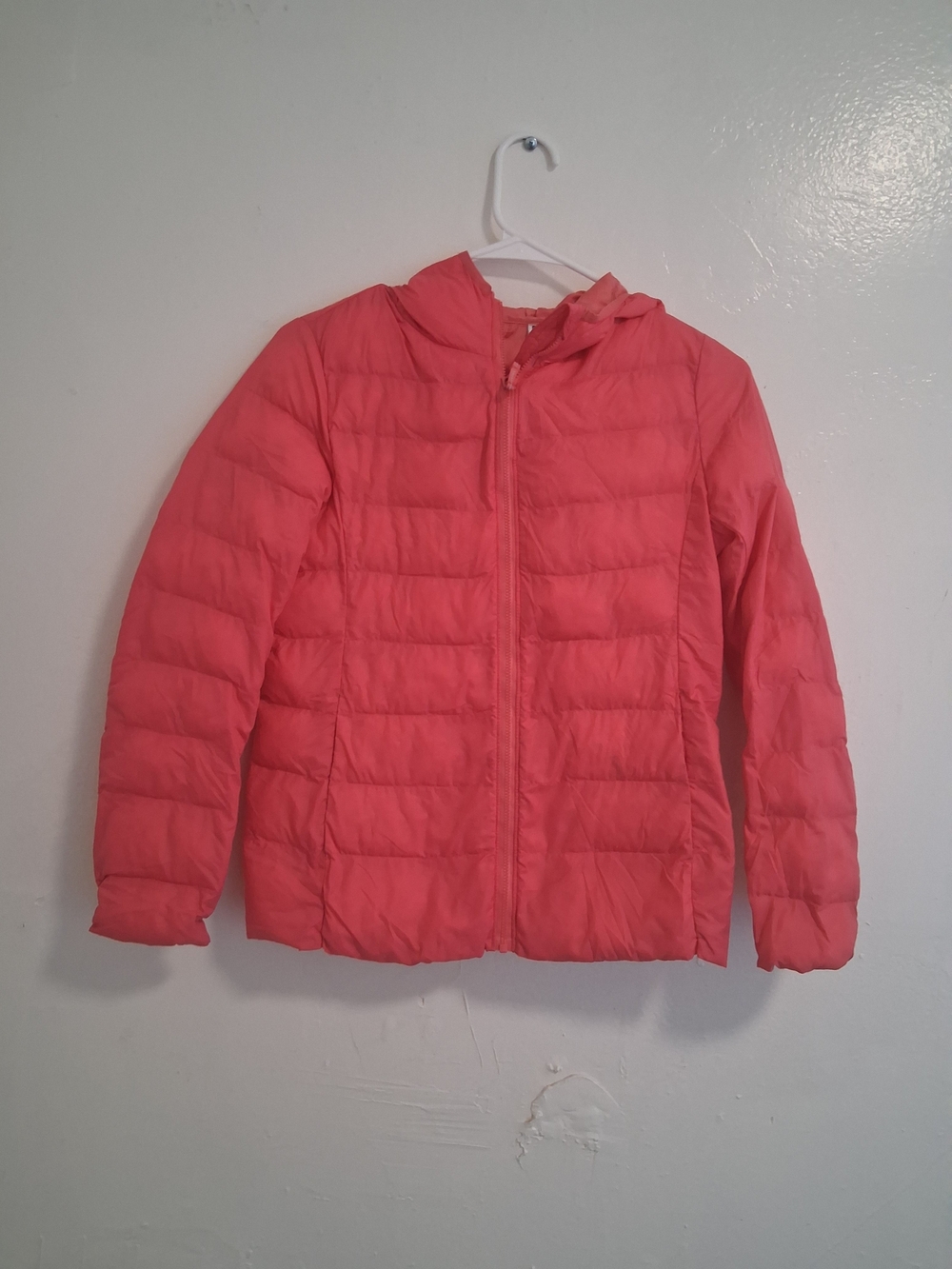 Uniqlo Girls' Hooded Puffer Jacket - Coral Soze 11/12